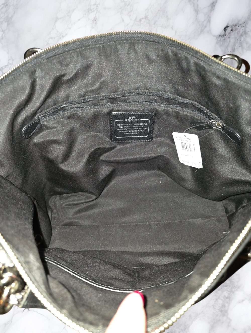 Coach Ava Tote F38308 Black Multi Leather Snake Embossed Trim Shoulder Bag - Picture 14 of 16